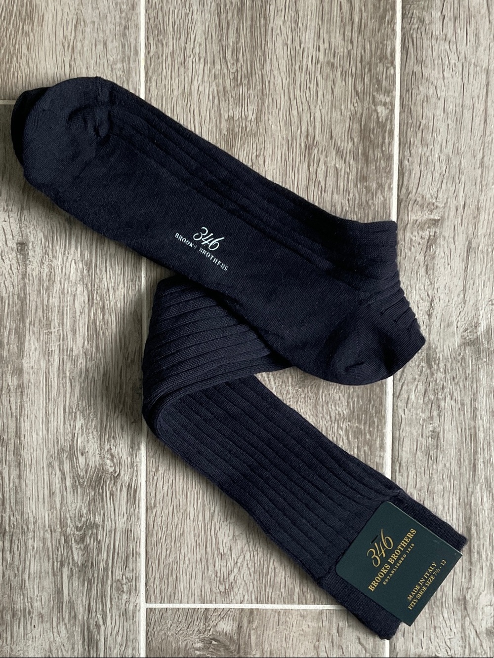 Brooks Brothers Wool/Nylon Knee High Dress Sock Black